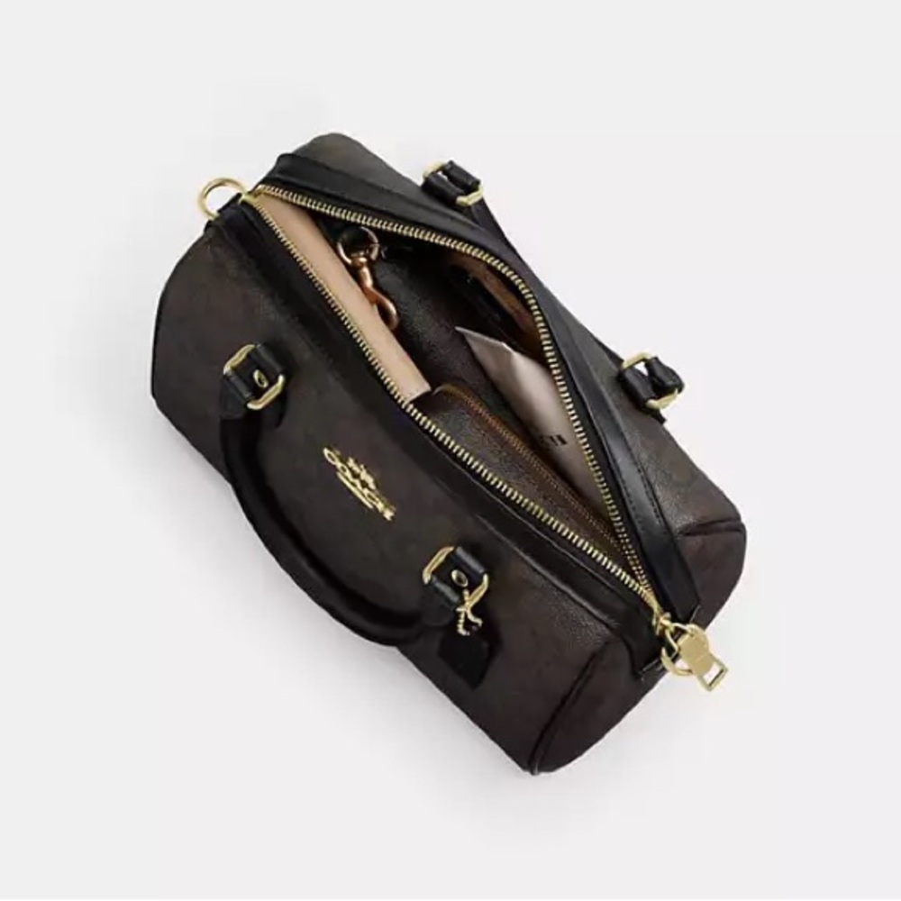 BNWT. Coach Rowan Black Satchel with Gold Hardware - Picture 6 of 8